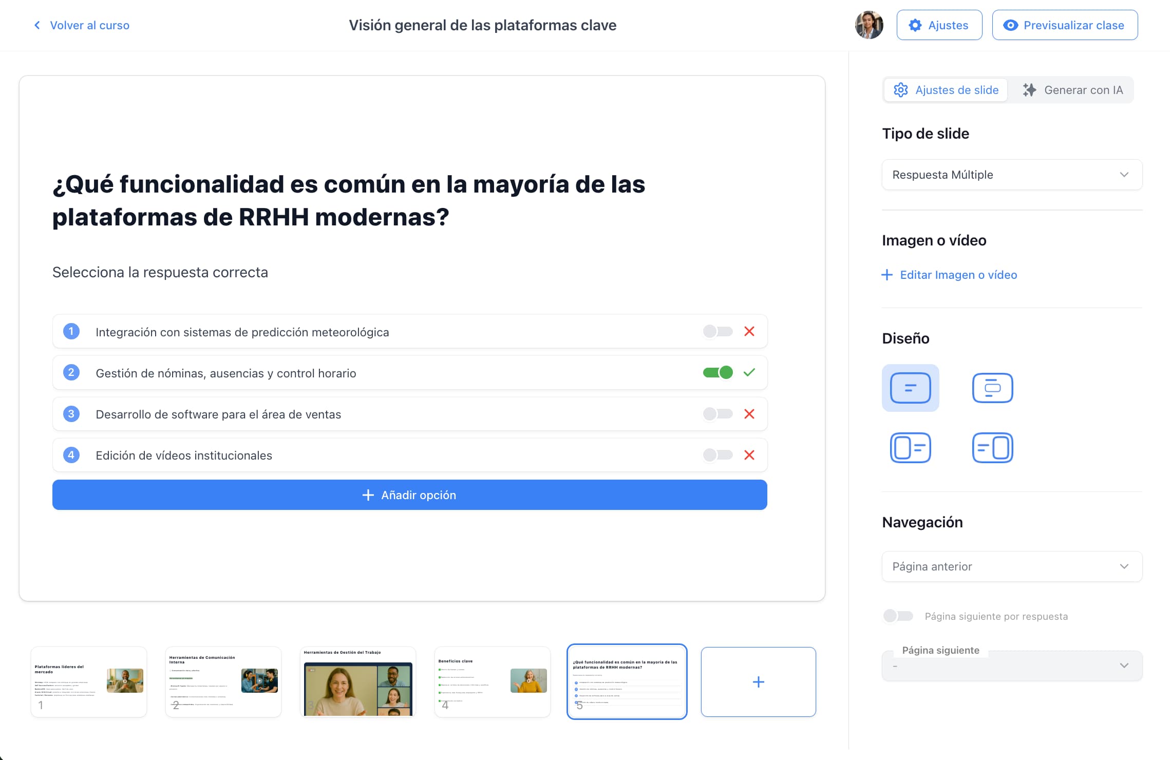 Editor de contenido